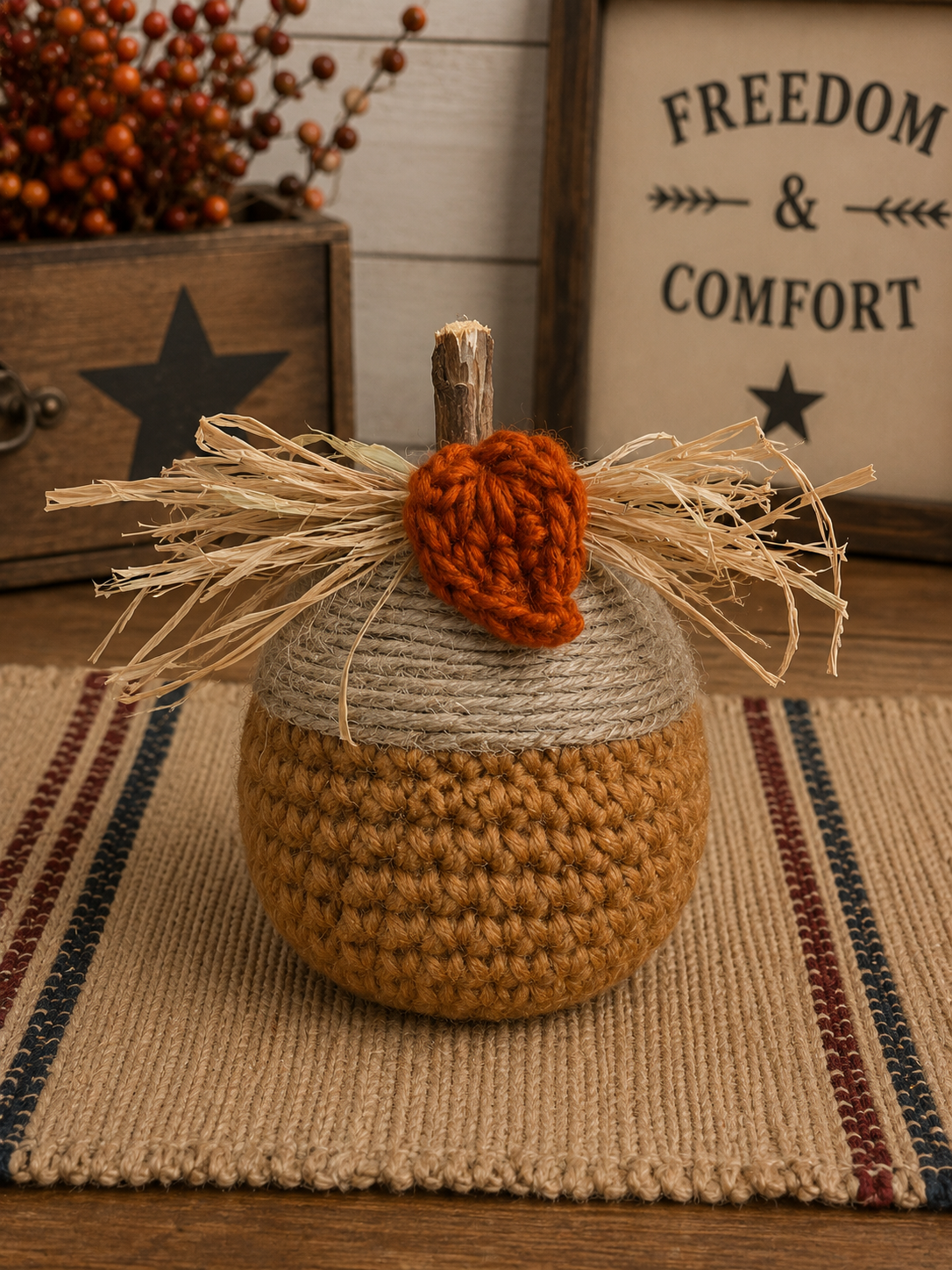 Handmade Primitive Crochet Acorns – Rustic Fall Bowl Fillers