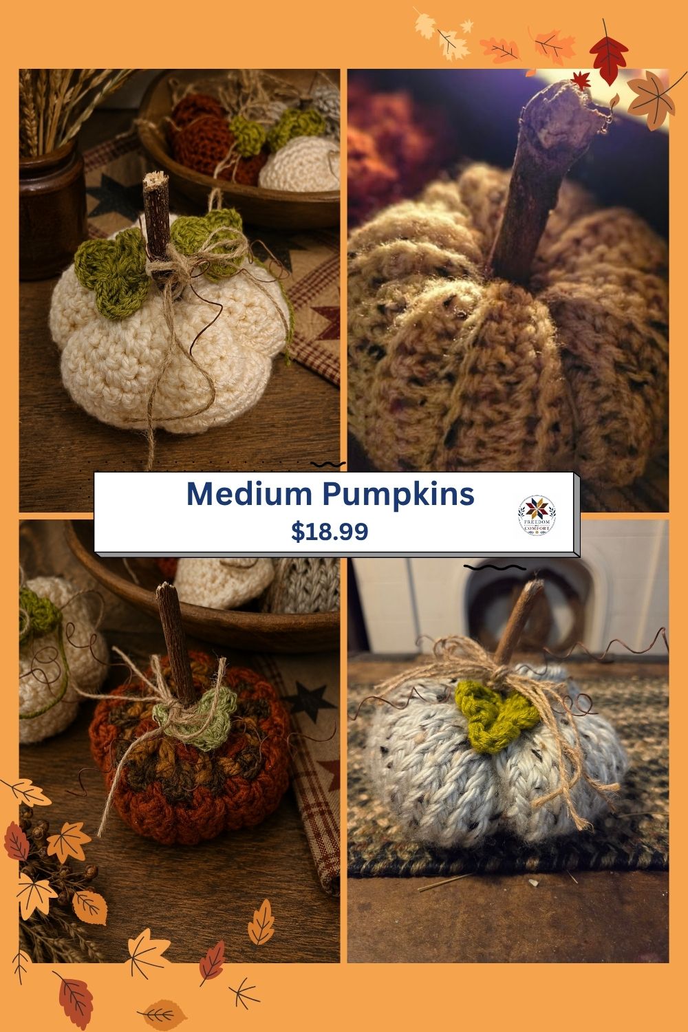 Handcrafted Crochet Pumpkins — Rustic Fall Décor
