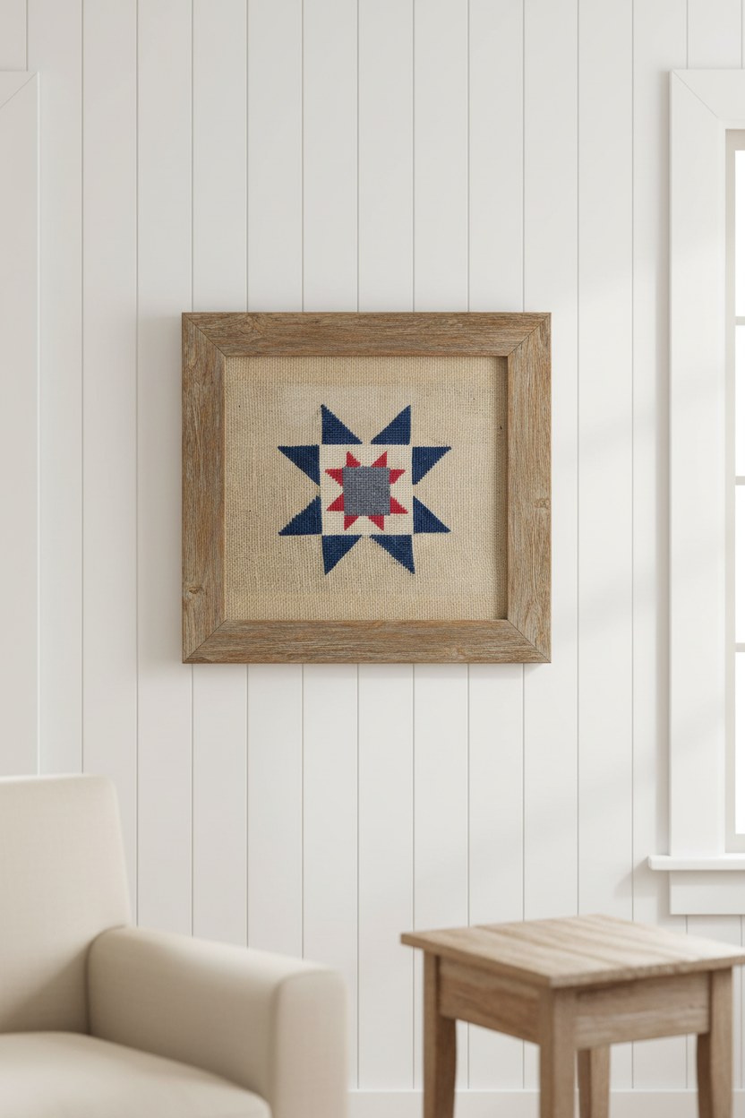 Framed Americana Wall Hanging